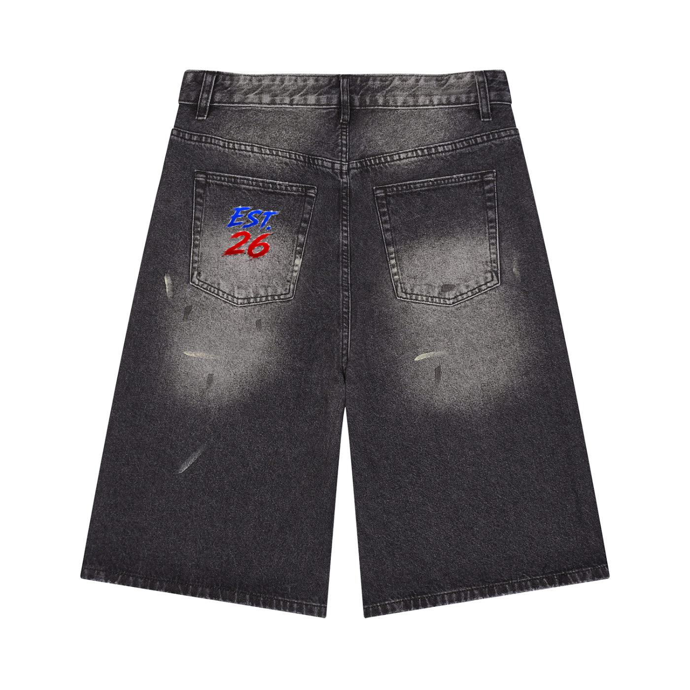 Men’s Vintage Wash Wide Leg Denim Shorts
