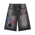 Men’s Vintage Wash Wide Leg Denim Shorts