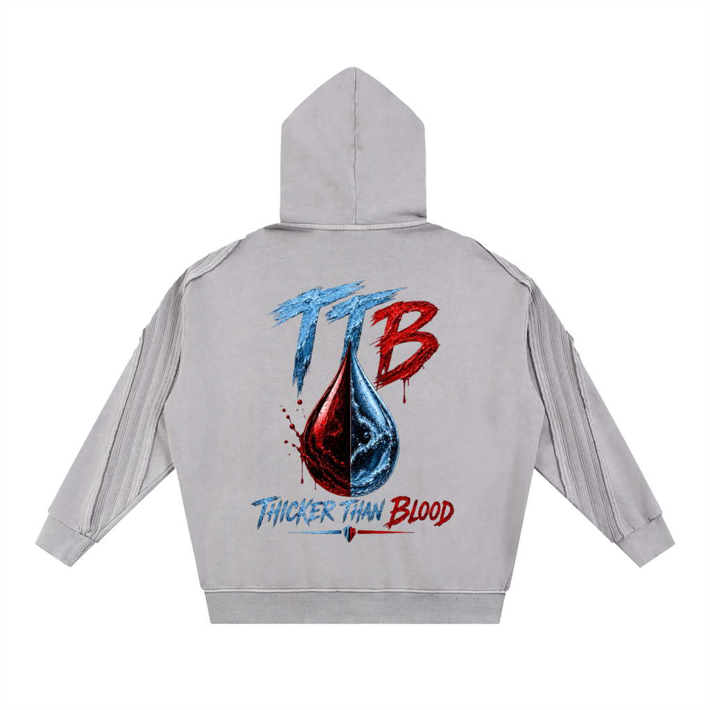TTB Raw Edge Zip-Up Hoodie