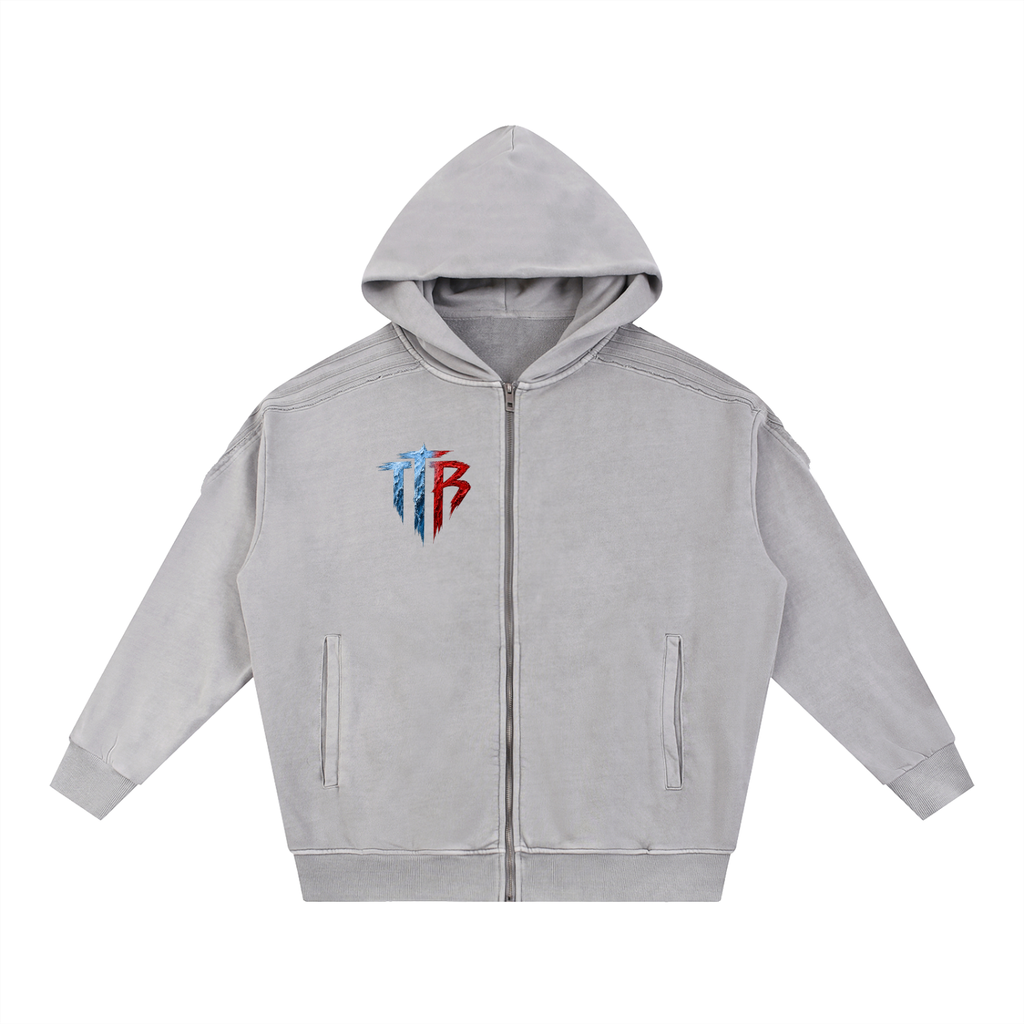 TTB Raw Edge Zip-Up Hoodie