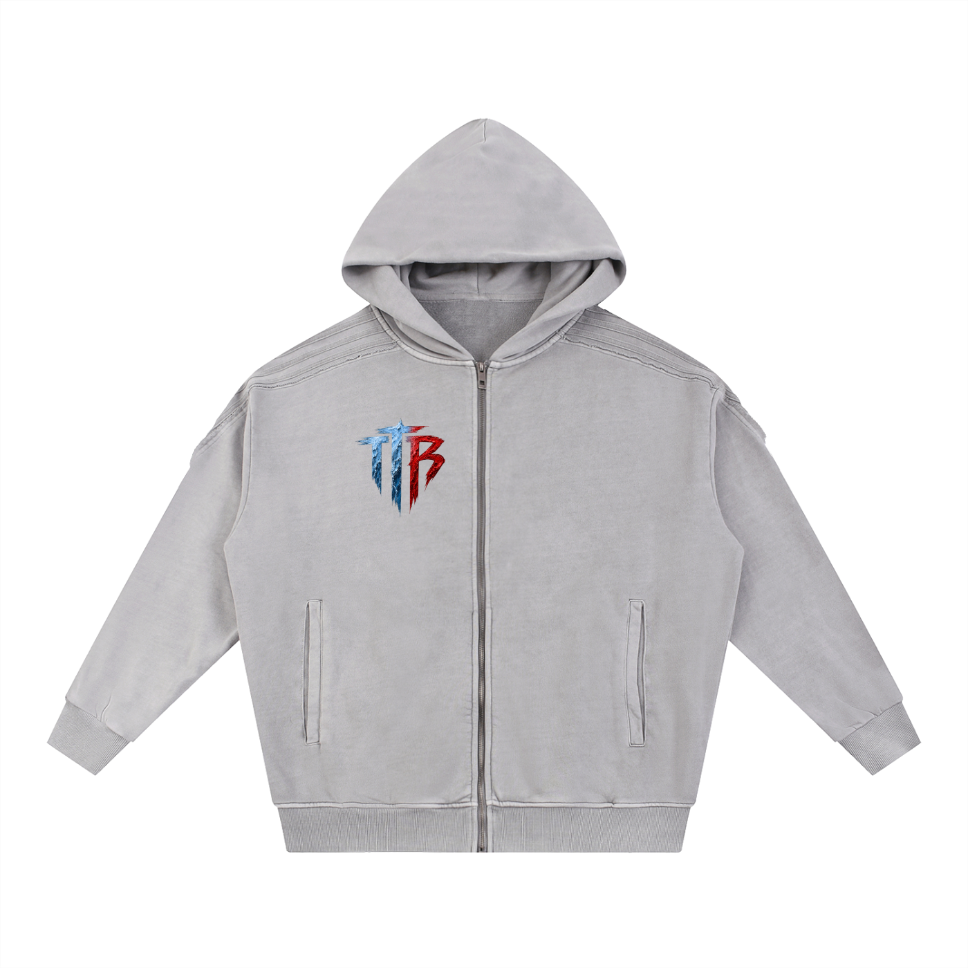 TTB Raw Edge Zip-Up Hoodie
